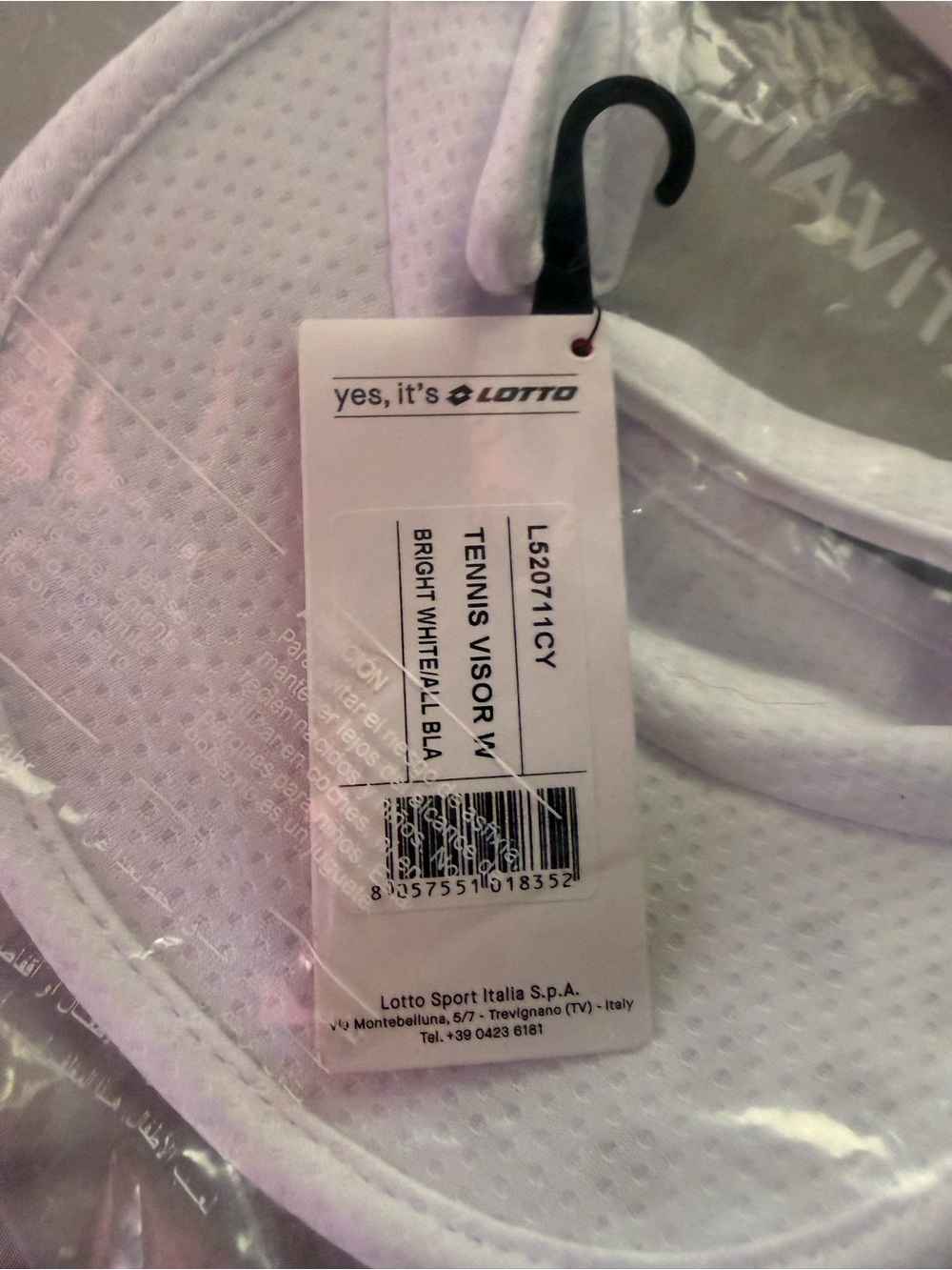 Lotto White Tennis Visor Womens One Size NWT - Picture 2 of 2